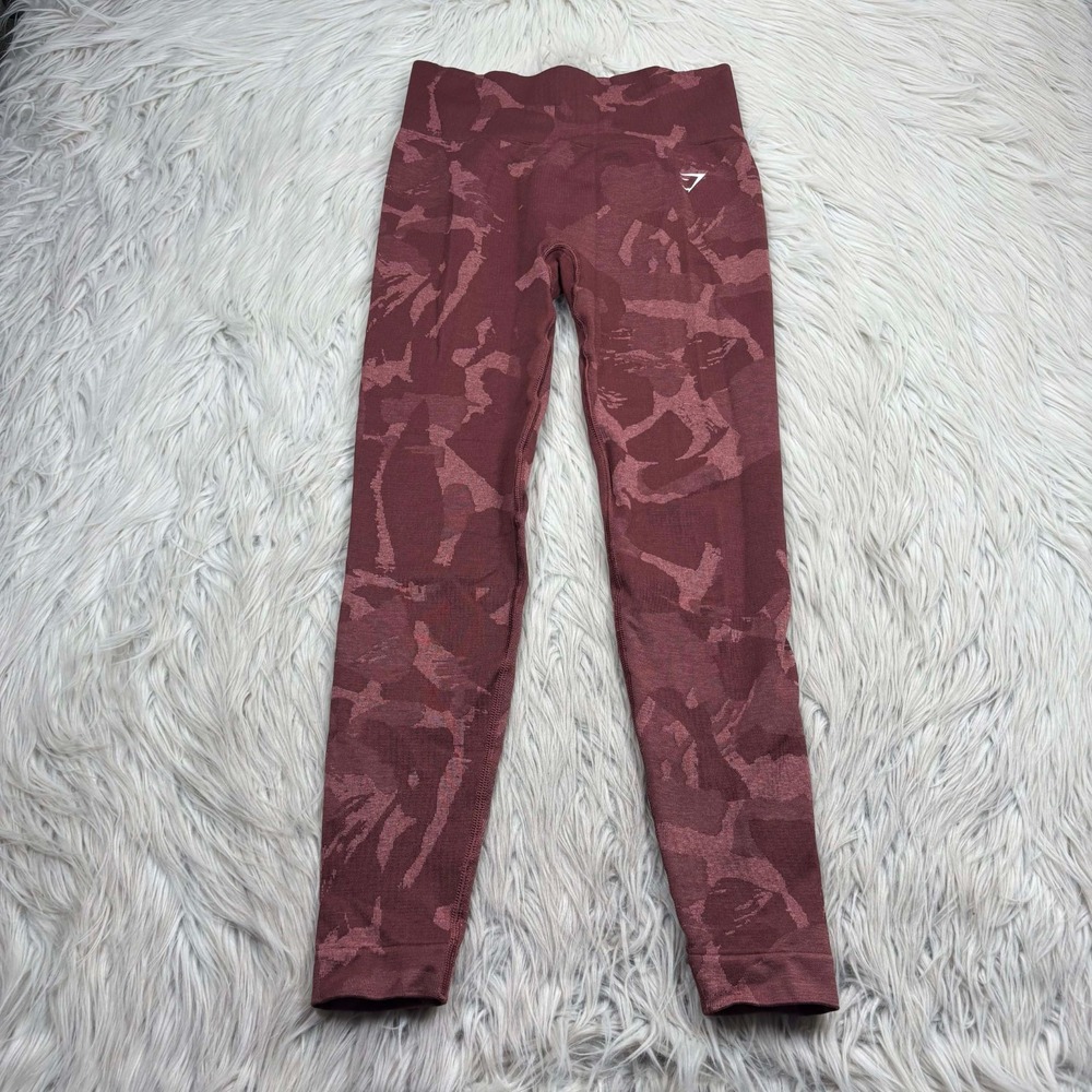 Gymshark Women's S Cherry Brown Adapt Camp Seamless Leggings Ruched Seat